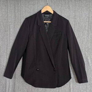 Vertigo Collection Rush Black Double Breasted Notch Collar Blazer Size 12